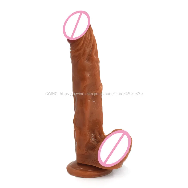 22.5cm Didlo Black Men Realistic Thick Penis for Women Vaginal Anus Sex Toy | Красота и здоровье