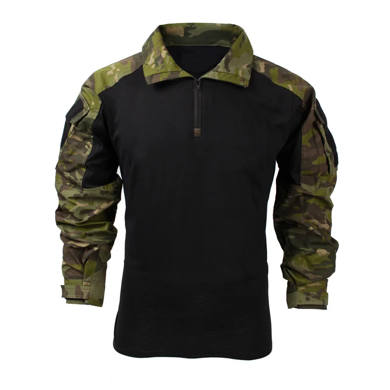 2019 New MTP Zip long sleeve Combat Frog shirt Black patch Multicam Tropic Tactical Rapid Shirt | Тематическая одежда и