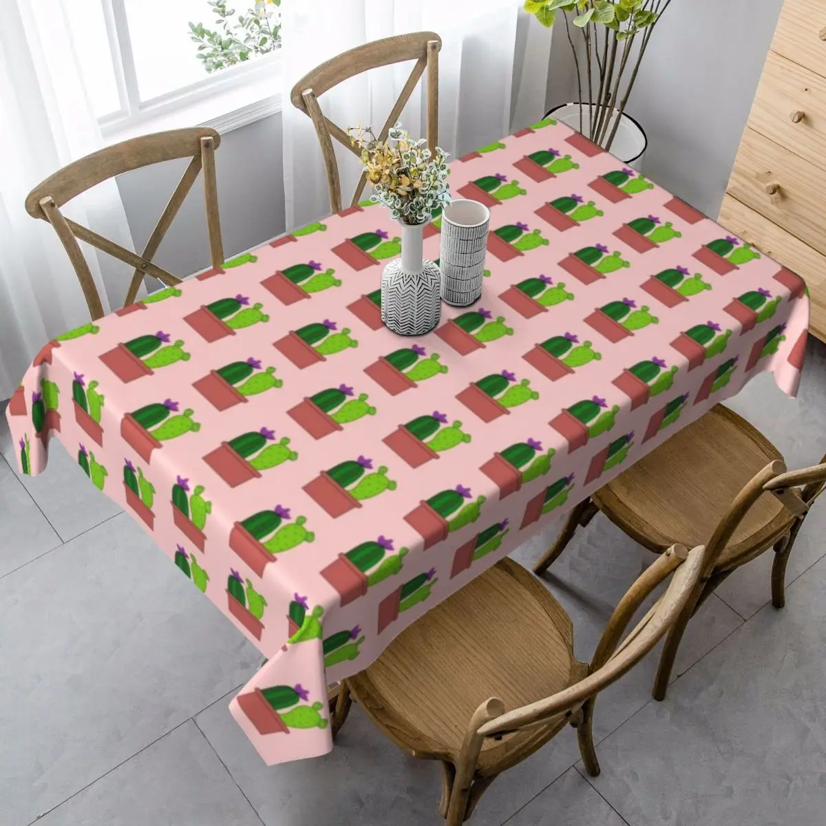 

Cactus Tablecloth Printed Decoration Table Cover Polyester Buffet Wholesale Retro Table Cloth