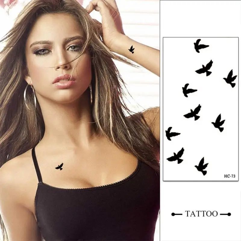 2 шт. временная татуировка Стикеры Tatuajes Temporales одноразовые птица арт штаны с фальш