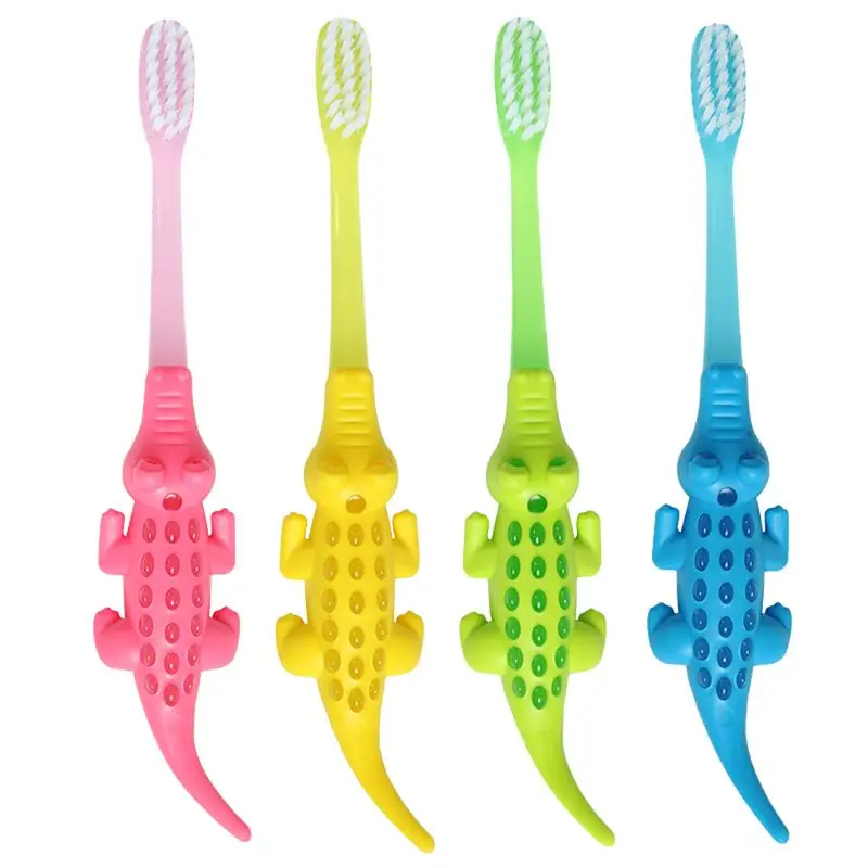 4pcs/lot Kids Cartoon Crocodile Toothbrush Children Soft Bristle Tooth Mouth Clean Oral Care