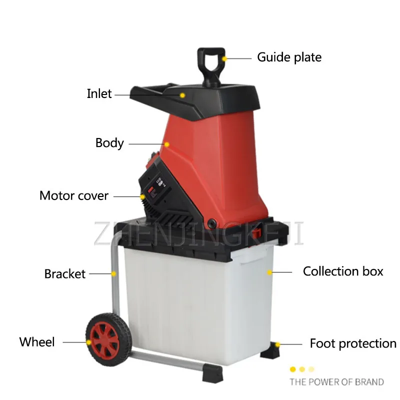 

Electric Tree Branch Crushing Machine 110V220V High Power Park Lawn Bush Landscaping Leaf Crusher Garden Tools 2500W Movable