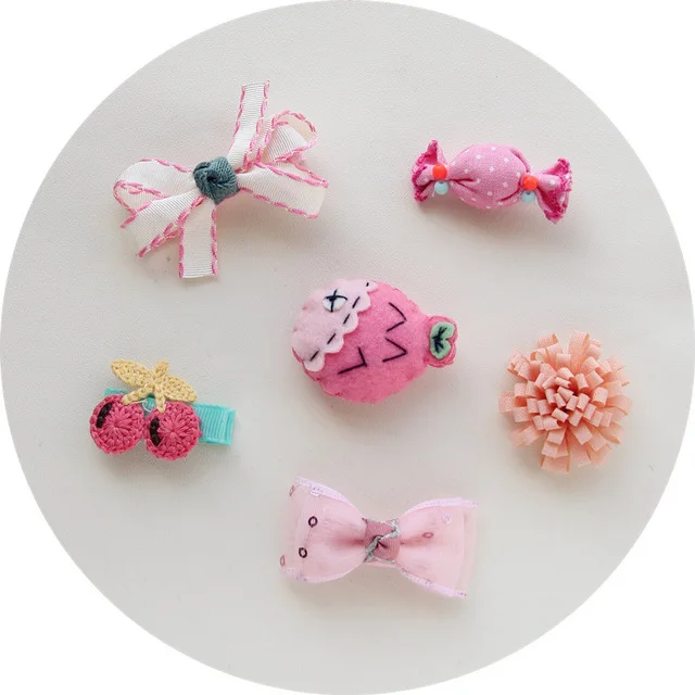 pink fish 18 шт. Детские зажимы для волос эластичные детские Луки узел заколки Корона кролик цветочные шпильки дети девочки Lacos подарок детские украшения для волос - Цвет: pink fish