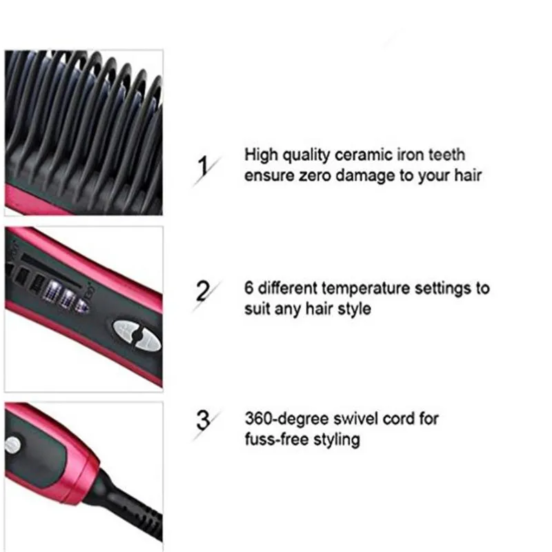 Электрическая щетка для выпрямления волос керамическая расческа быстрого