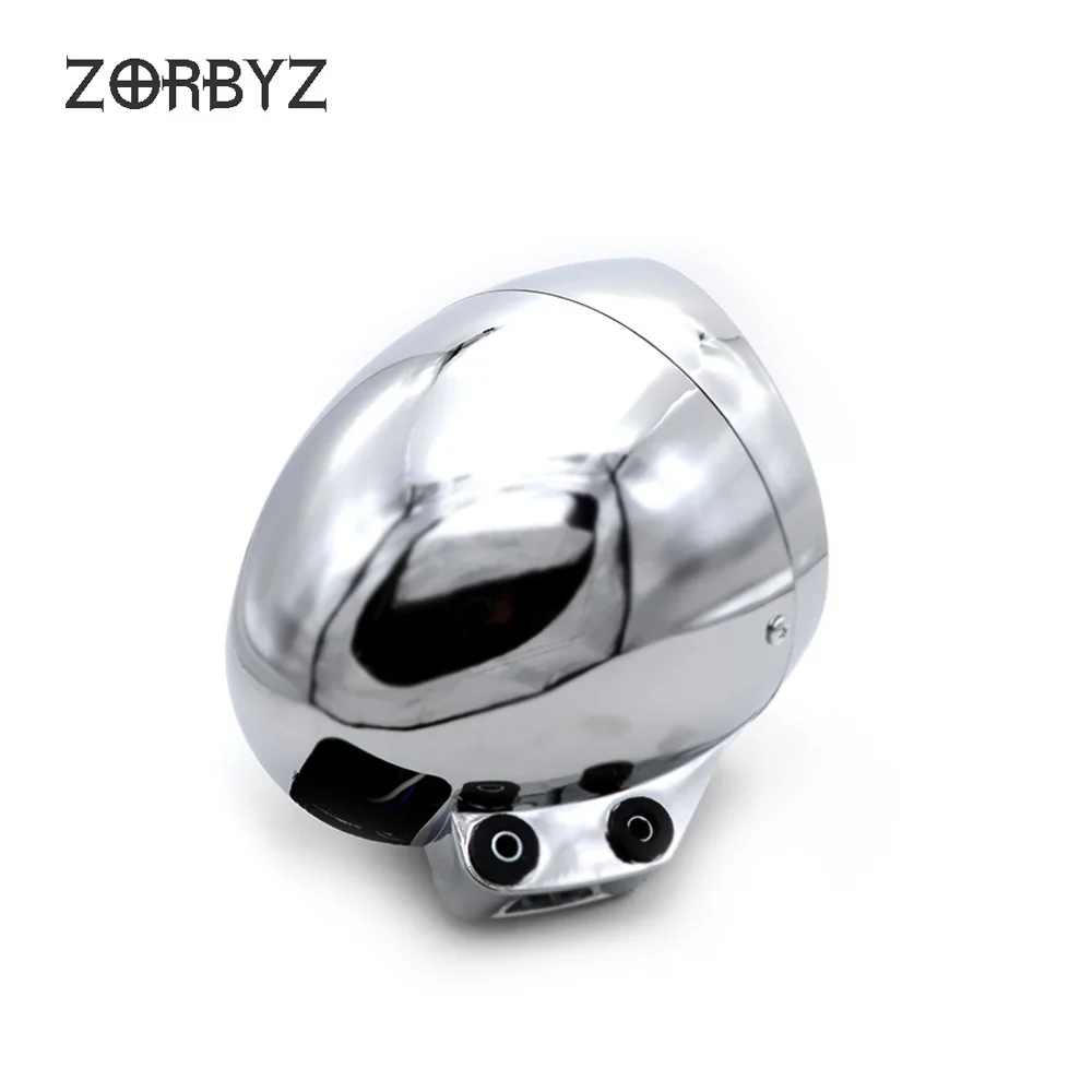 ZORBYZ мотоцикл 6," Хром ABS Пуля Передний светильник головной светильник подходит для Harley cruise Honda Steed Shadow
