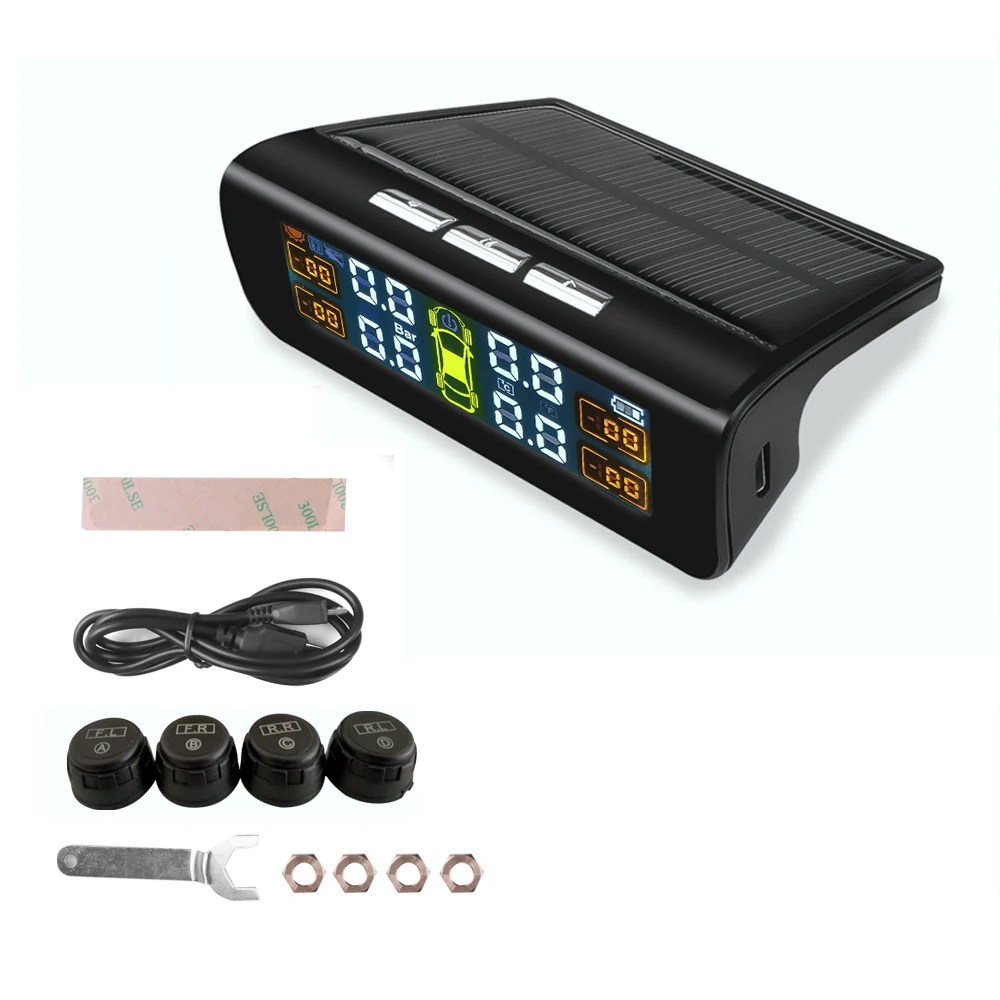 New Display Solar TPMS Car Tire Pressure Monitoring System Alarm Auto Smart Control External Wireless Tyre Sensor | Автомобили и