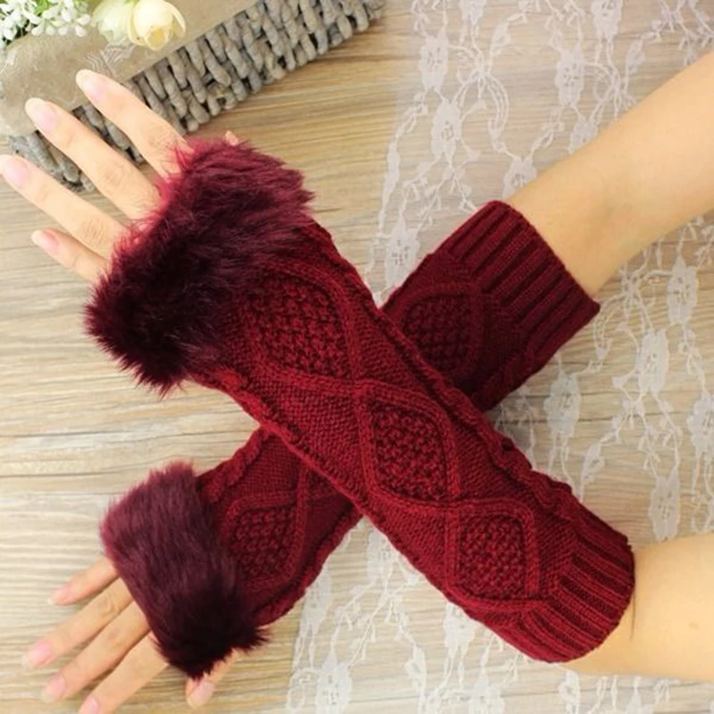 Мужские и женские зимние теплые перчатки ручной работы осенне-зимние вязаные без