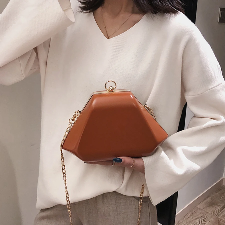 Винтажная женская сумка через плечо из искусственной кожи в геометрическом