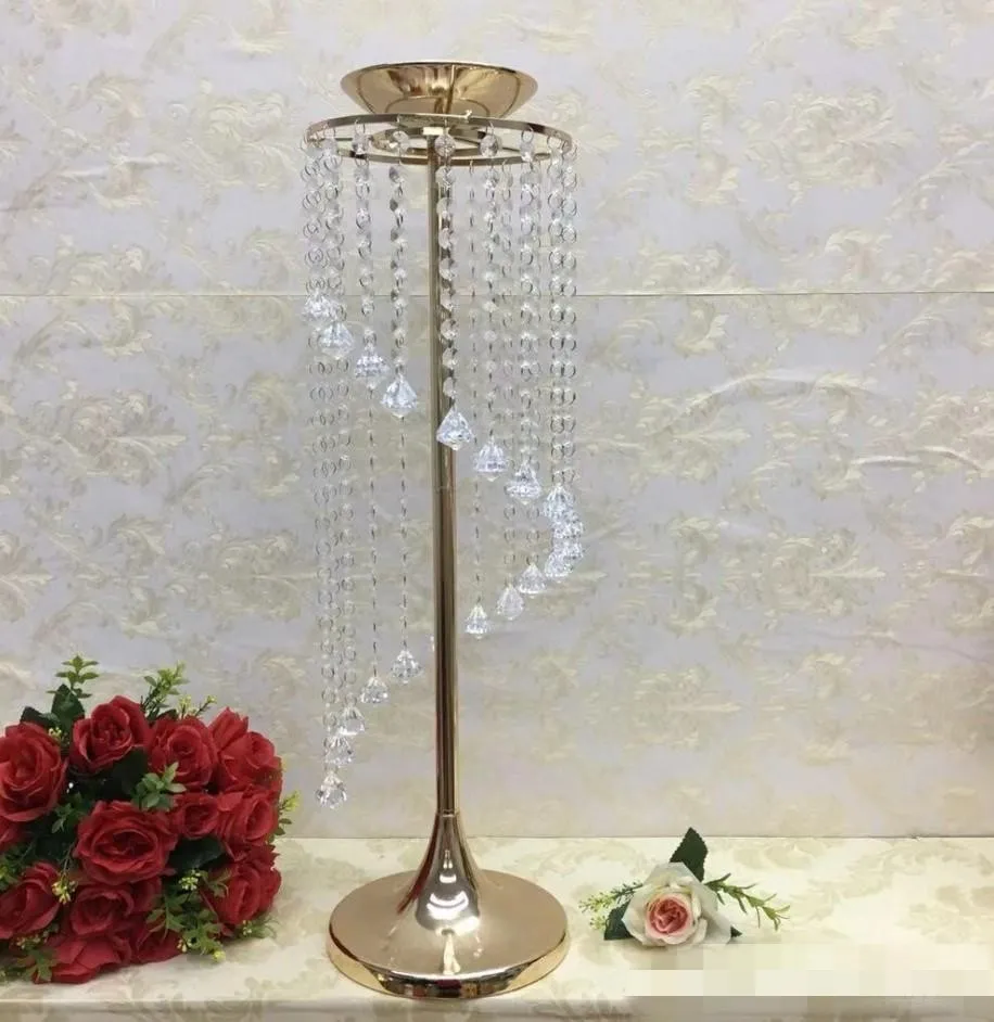 Свадебные вечерние держатель дисплея сверкающими хрустальная ваза для цветов - Фото №1