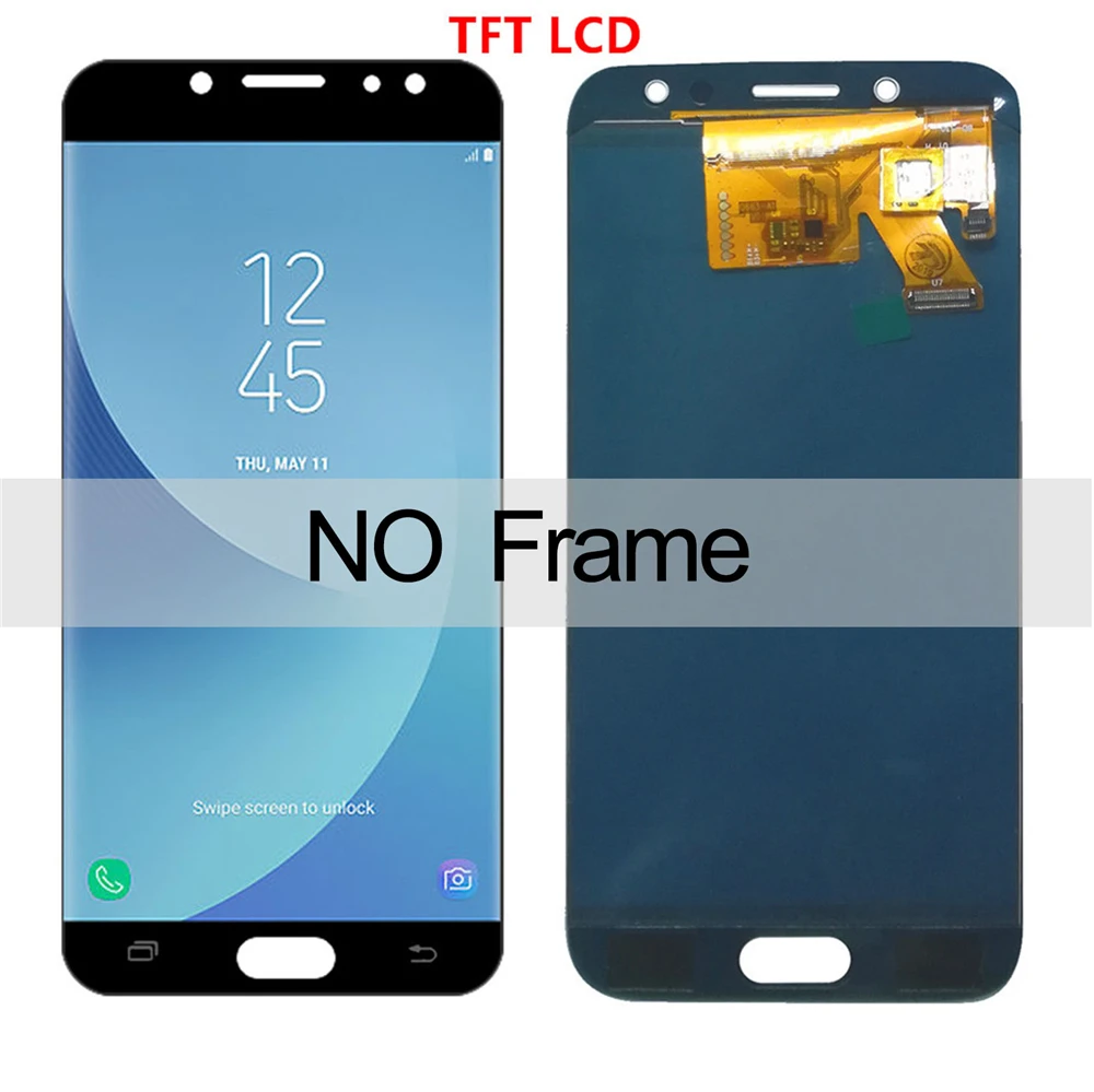 J530 ЖК-дисплей для Samsung Galaxy J5 Pro J530 J530F J530FN SM-J530F/M/DS сенсорный экран дигитайзер сборка Замена Рамки - Цвет: black no frame