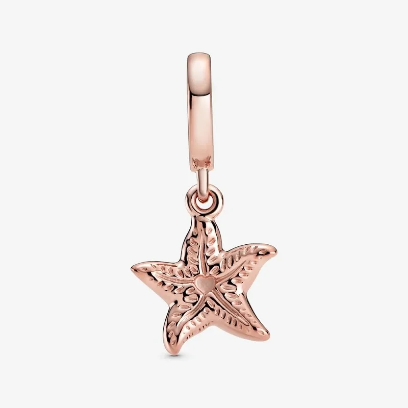 S925 Silver Color Charm Summer Ocean Series Blue Starfish Diy Bead Fit Original Bracelet For Women Jewelry Gift | Украшения и