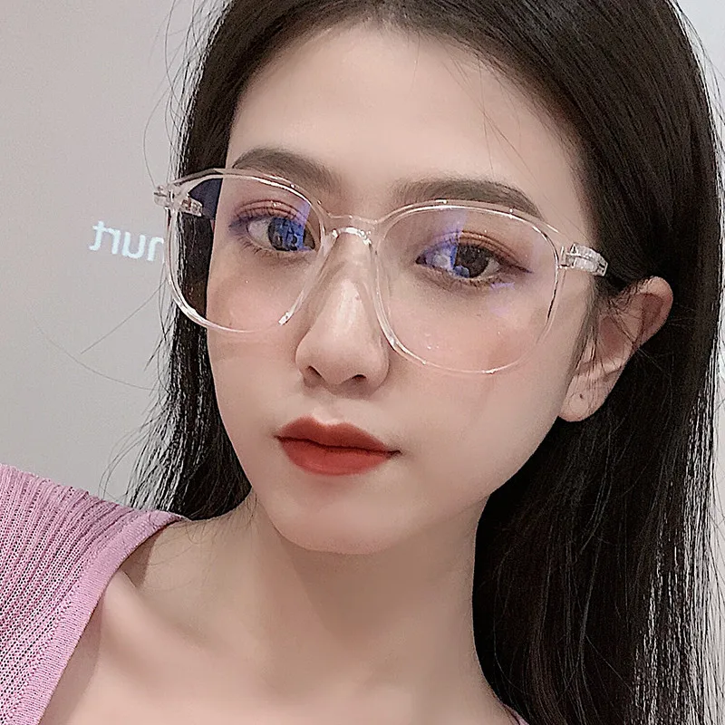 

Spectacle Frames Female Anti-blue Glasses Female Retro Transparent Spectacle Lens Glasses Frame Literary Glasses Frame For Women