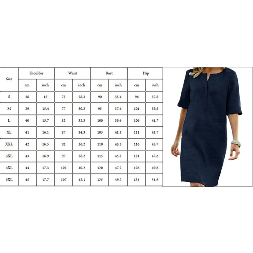 

Women Cotton Linen Dress Plus Size Loose Round Neck Short Sleeve Frock Party Sexy Solid Color Clubwear 2021 Dresses