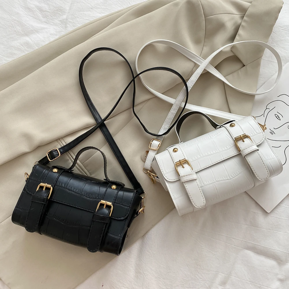 

Модные женские сумки через плечо в стиле ретро с каменным узором, повседневные женские однотонные простые маленькие сумки через плечо из ис...