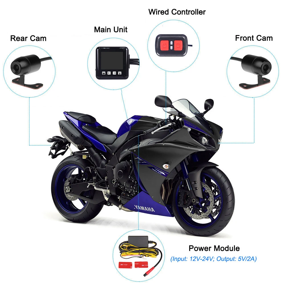 Vsysto Водонепроницаемый видеорегистраторы для мотоциклов Wi Fi Moto тире Cam1080P Full HD с sony