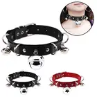 Черный готический чокер ожерелье для женщин панк кожаный чокер с колокольчиком заявление чокер Шарм ожерелья 2020 модные ювелирные изделия