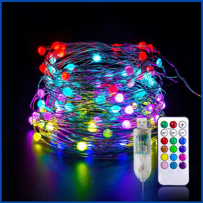 

USB Remote Controll Full Colors RGB Addressable LED String Light Fairy Light Christmas Lights Christmas Tree Wedding Decoration
