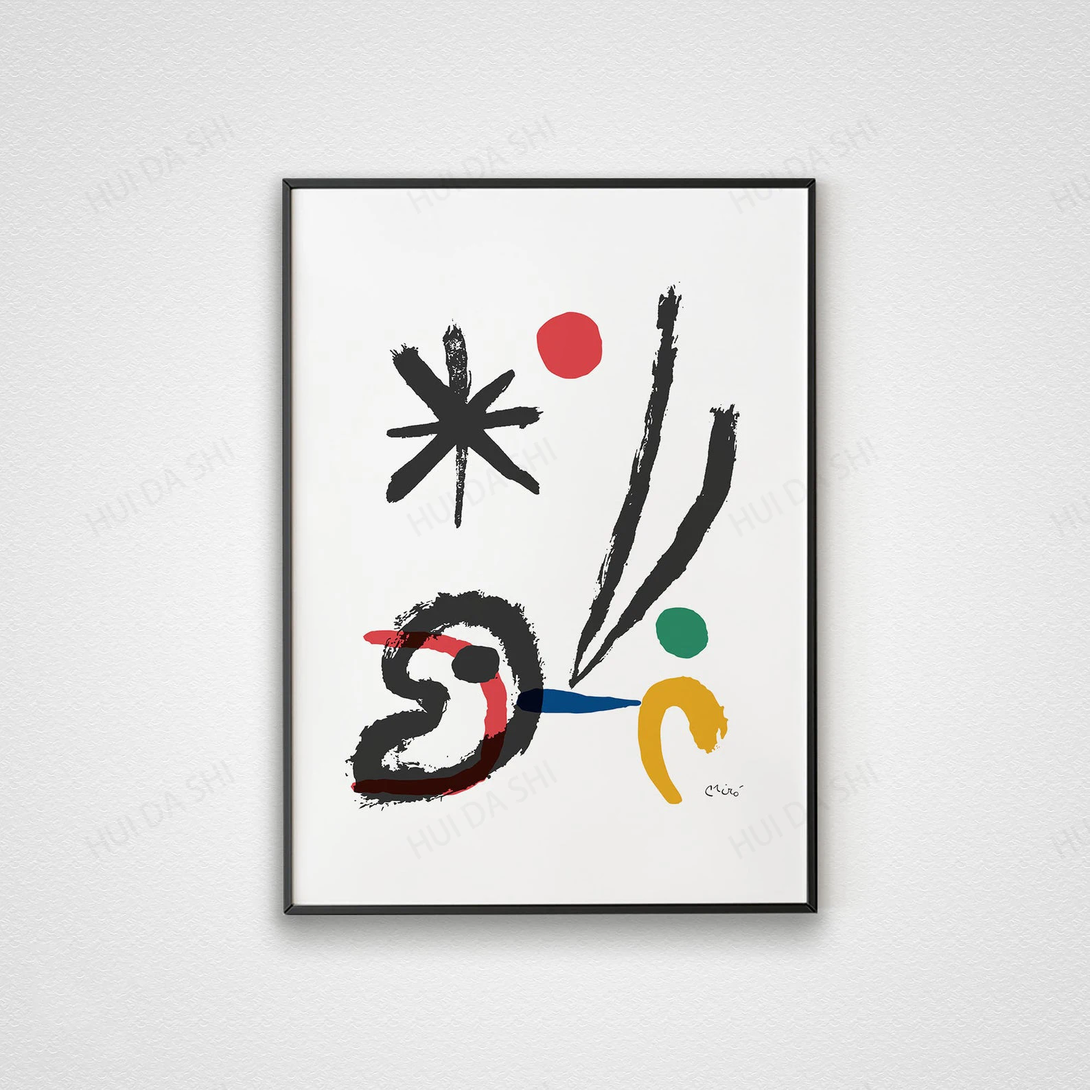 Литограф Джон Миро настенное искусство с печатью абстрактная Художественная