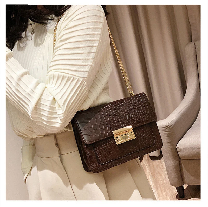 Модная маленькая однотонная сумка на плечо Женская мини-сумка через ретро-сумка