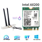 Двухдиапазонная беспроводная карта Wi-Fi 6, 2400 Мбитс, настольный комплект Intel AX200, Bluetooth 5,1 AX200NGW NGFF M.2 802.11ax, адаптер Windows 10