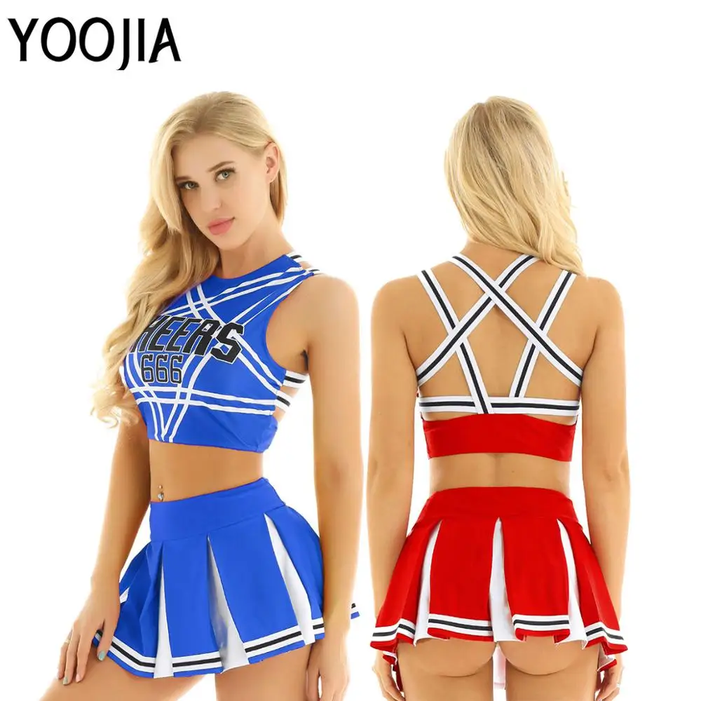 Женское японское нижнее белье костюм школьницы Униформа Gleeing Cheerleader сексуальный