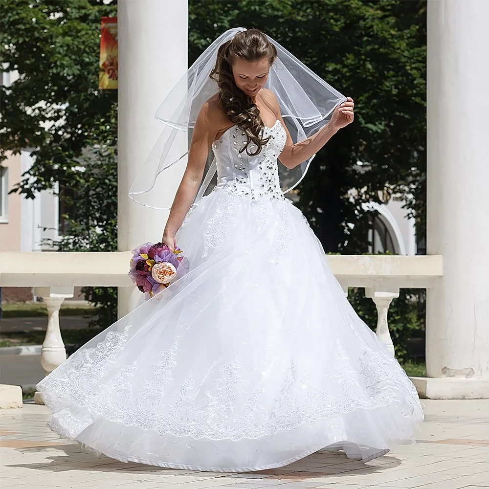 Fansmile Vestido de Novia бальные платья свадебные 2020 принцесса размера плюс винтажное