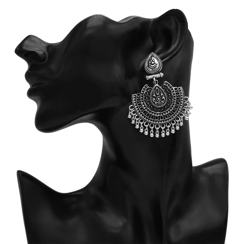 Афганские индийские серьги Jhumka для женщин большие веерные серьги-капли в стиле