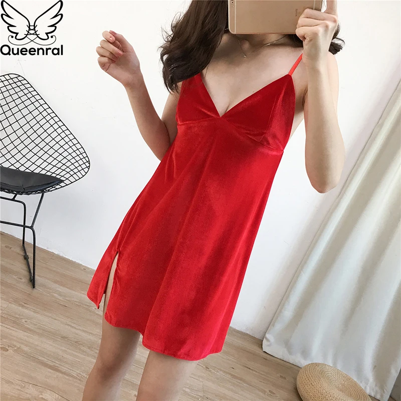 Ночная рубашка Queenral для женщин ночная с нагрудной подушкой Золотая Бархатная