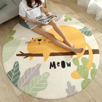 cartoon round cat carpet girls bedroom plush soft non slip mat