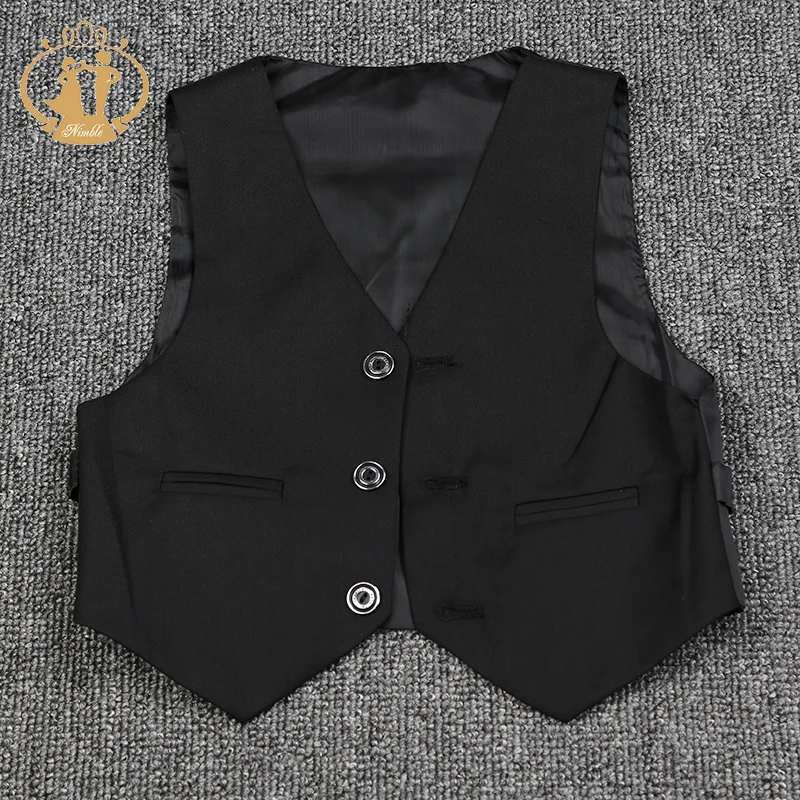 Nimble/черный костюм для мальчика Enfant Garcon на свадьбу одной пуговице детский