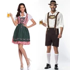 Мужской и Женский костюм для Октоберфеста, баварийный Костюм Dirndl Lederhosen, наряд для вечеринки, карнавала