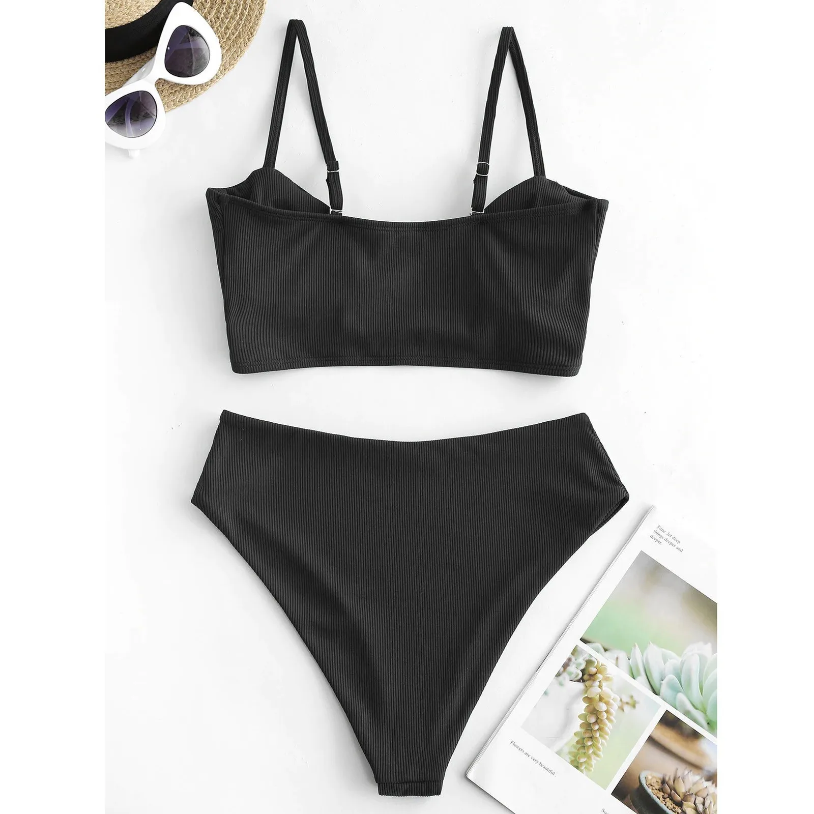 Bikini Set Swimsuit Women Sexy High Waist Bathing Suit Push Up Swimwear 2021 Fashion Cross Swim Cupshe New Brazil Thong Swimming