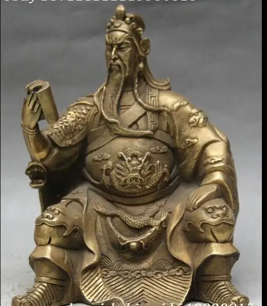 

Красивая латунная скульптура GuanGong, книга для чтения, статуя