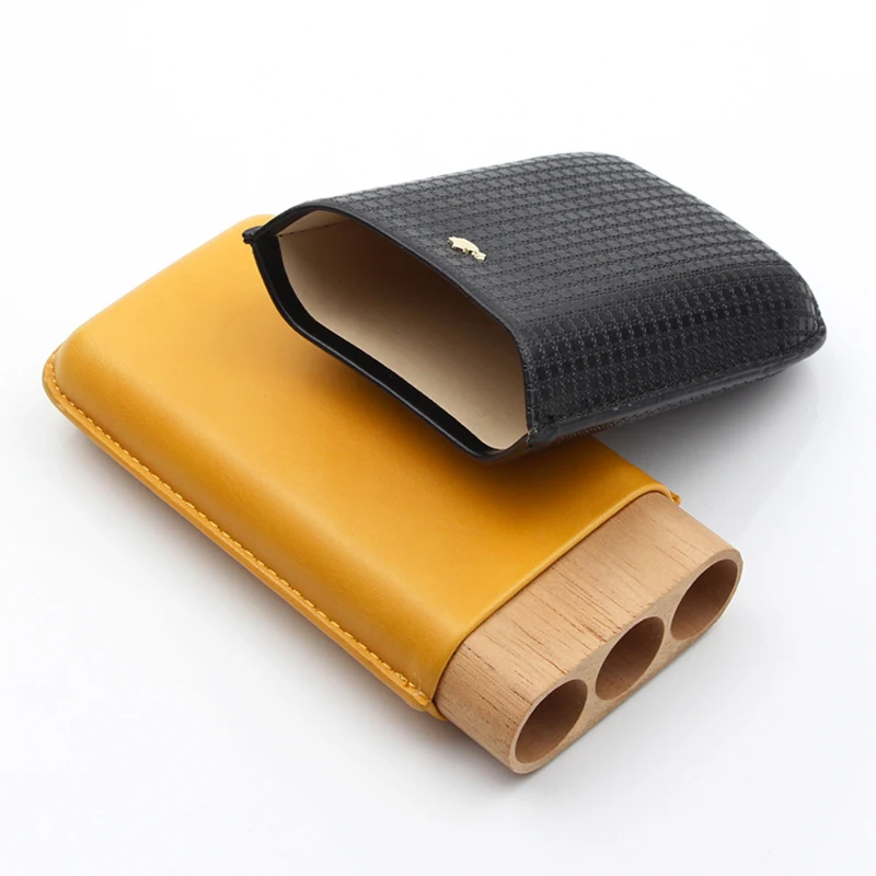 COHIBA Кожаный Портсигар футляр для коробки хранения сигарет 3 держатель сигар