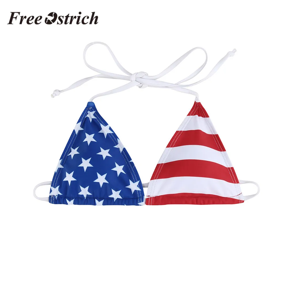 Купальник женский с бюстгальтером пуш ап купальный костюм в полоску со звездами