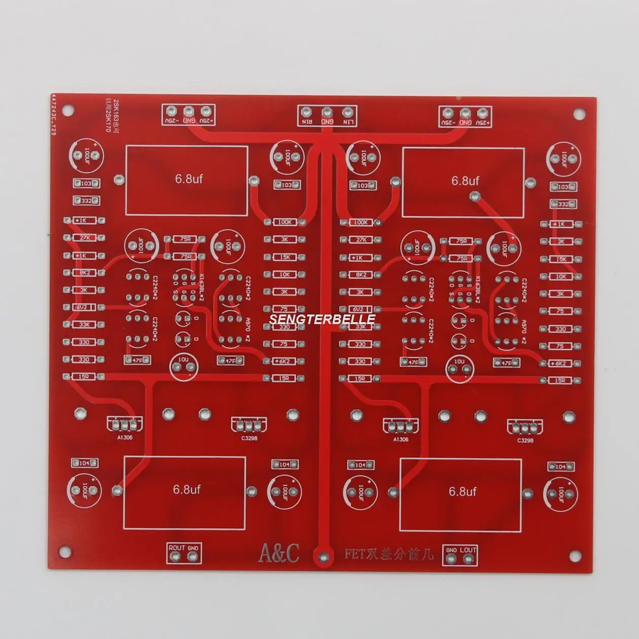 

1PC FET Input Dual Differential Class A Preamplifier Board Bare PCB Based On Goldmund Preamp Circuit