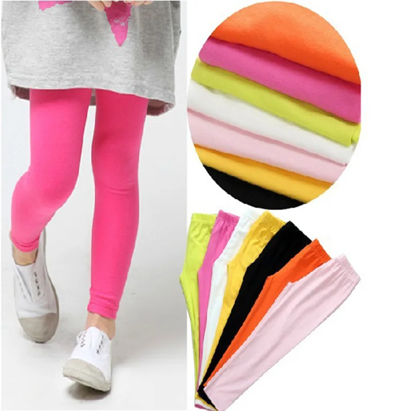 Классические леггинсы для девочек разноцветные эластичные дышащие брюки из