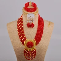 dark red african beads jewelry set african necklace nigerian wedding jewelry set crystal bridal jewelry sets