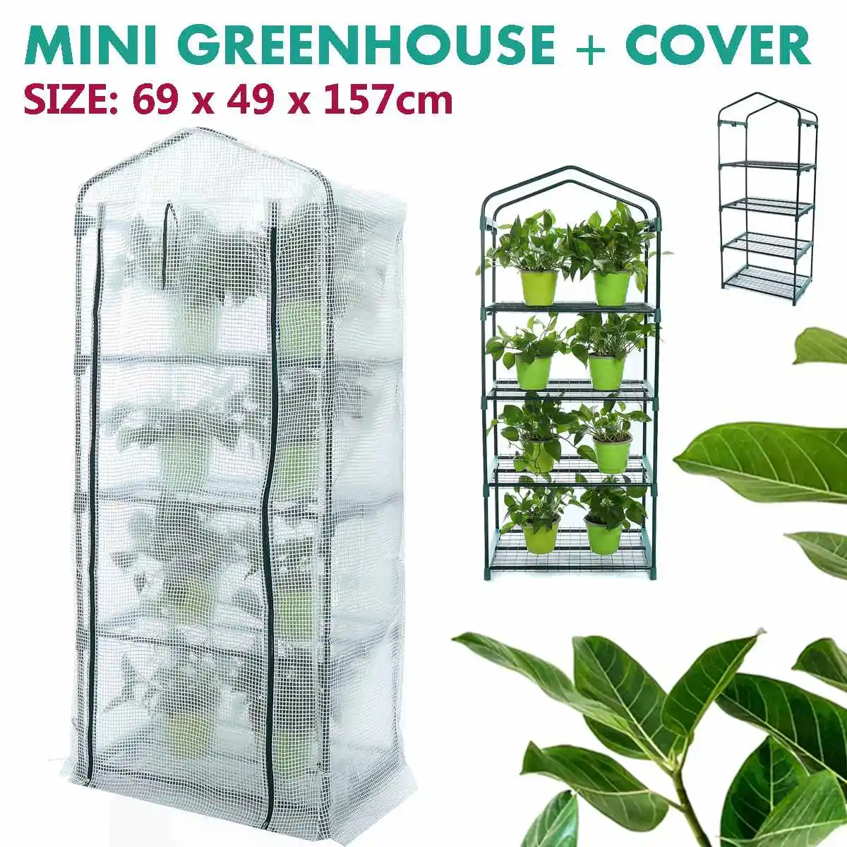 

4 Layers Mini Greenhouse Home Outdoor Flower Plant Gardening Winter Shelves Grow Bag Grow House PVC Cover Garden Green House