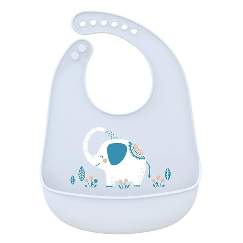 

Portable Baby Bib Adjustable Cute Animal Shape Kid Feeding Arpon Waterproof Saliva Dripping Bibs Soft Edible Silicone Towel Bib