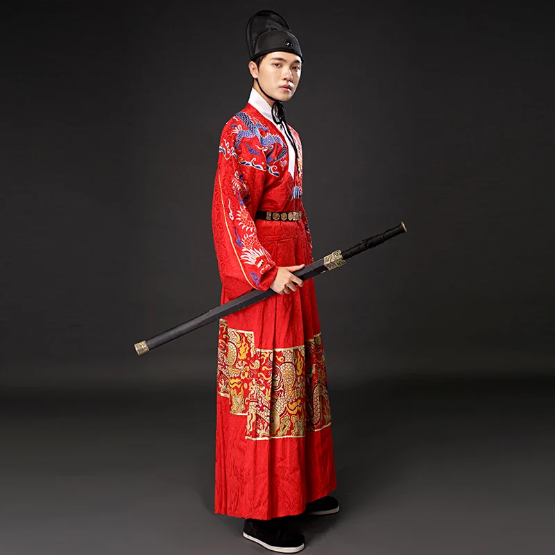 Wushu Косплей ханьфу для мужчин династия Мин вышивка Jinyiwei Униформа летающие рыбы