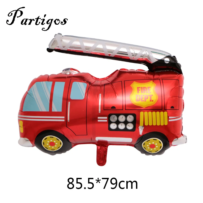 Fire engine 2 шт. большой самолет автомобиль фольги Воздушные шары поезд школьный автобус скорой помощи гелий воздушный шар подводная лодка корабль для вечеринка для мальчика день рождение украшения - Цвет: Fire engine
