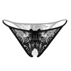 Стринги женские кружевные с жемчугом, прозрачные, размера плюс