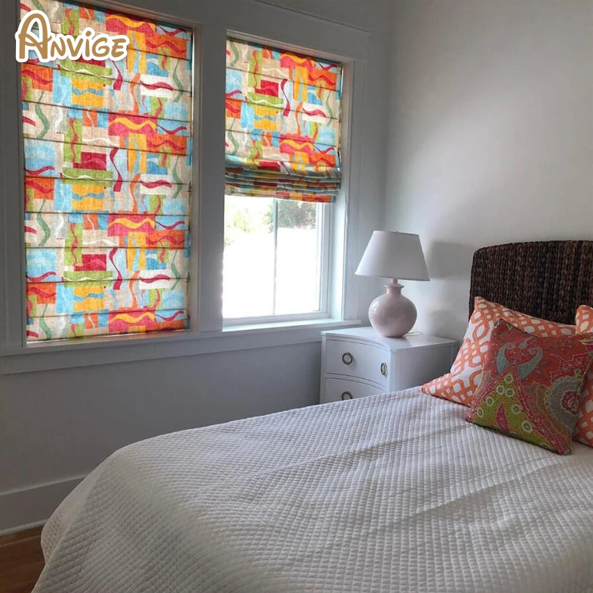 Полностью светонепроницаемые римские занавески с мультяшным принтом и