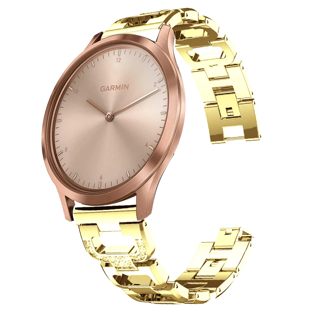 

Стальной Алмазный ремешок 22 мм, 20 мм, петля для наручных часов Garmin Vivomove HR Active, для часов Garmin Vivoactive 4, 3, браслет Matel