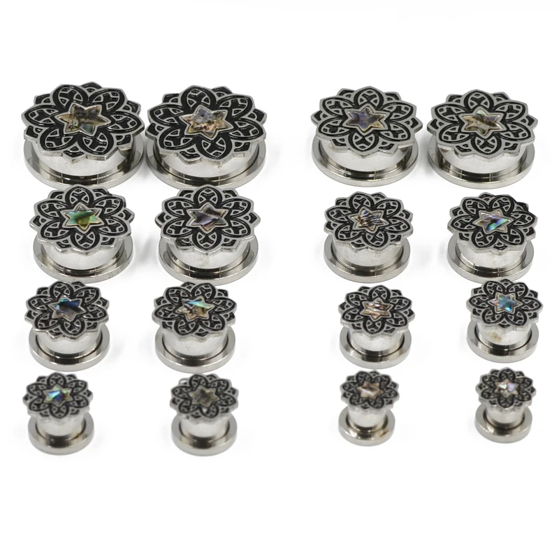 2 шт. из нержавеющей стали с цветком фианит винт камнем подходит для ушей тоннель