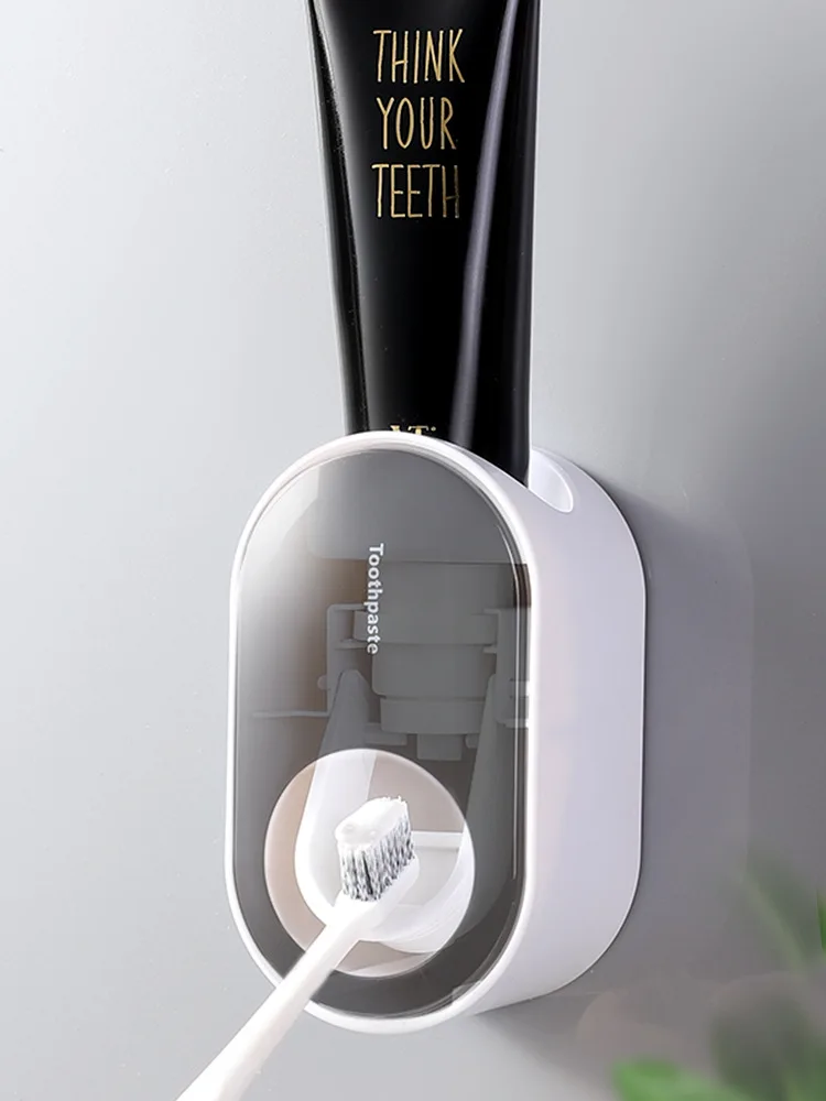 

Automatic toothpaste squeezing device, mirror-free punching toothbrush rack, lazy squeezing toothpaste