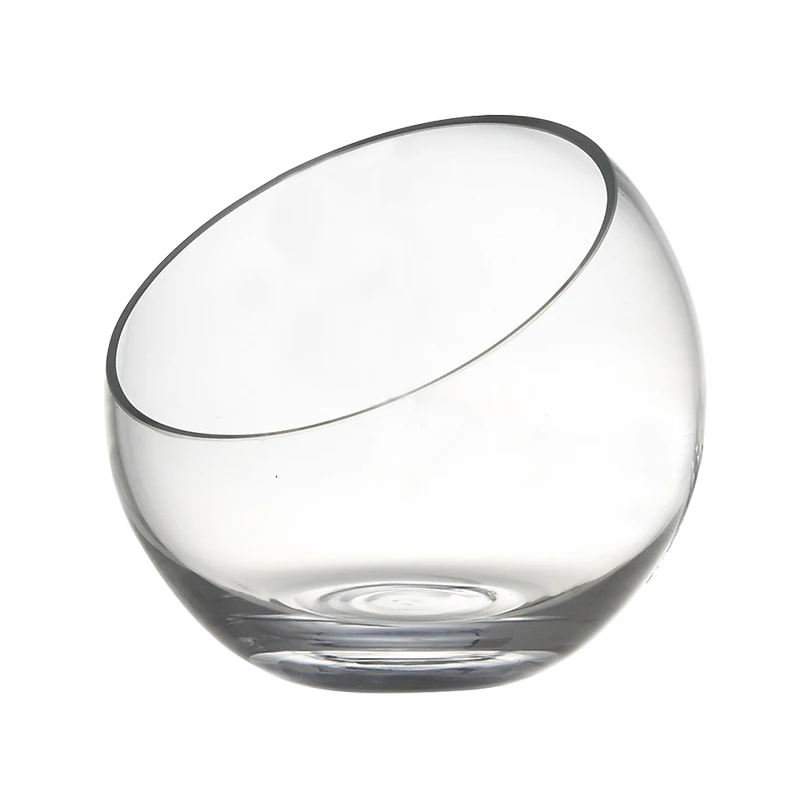 

Creative Bevel Connection Salad Cake Bowl Household Glass Fruit Nuts Candy Plate Buffet Soup Seasoning Cookware