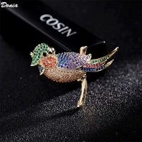 donia jewelry new animal brooch female inlaid aaa zircon woodpecker corsage fashion men and women coat accessories