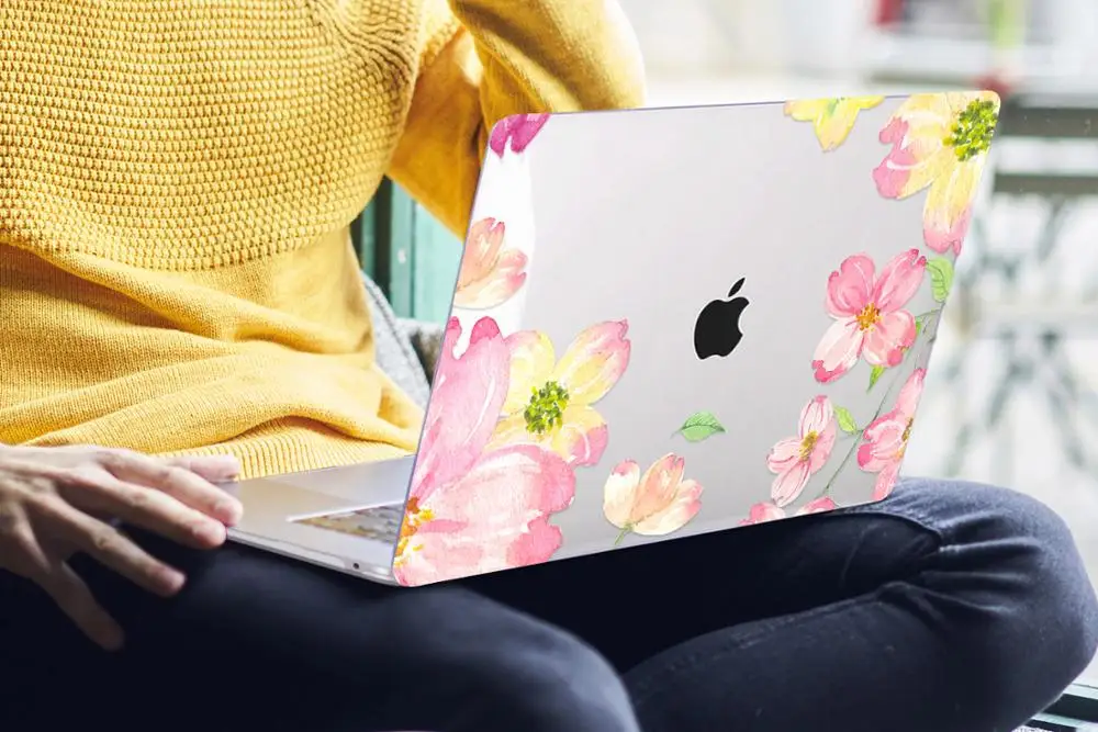 Цветочный чехол для ноутбука MacBook Air 13 A1466 A1932 Pro 13 15 16 дюймов Сенсорная панель A2141 a2159 пластиковый жесткий чехол Keybaord